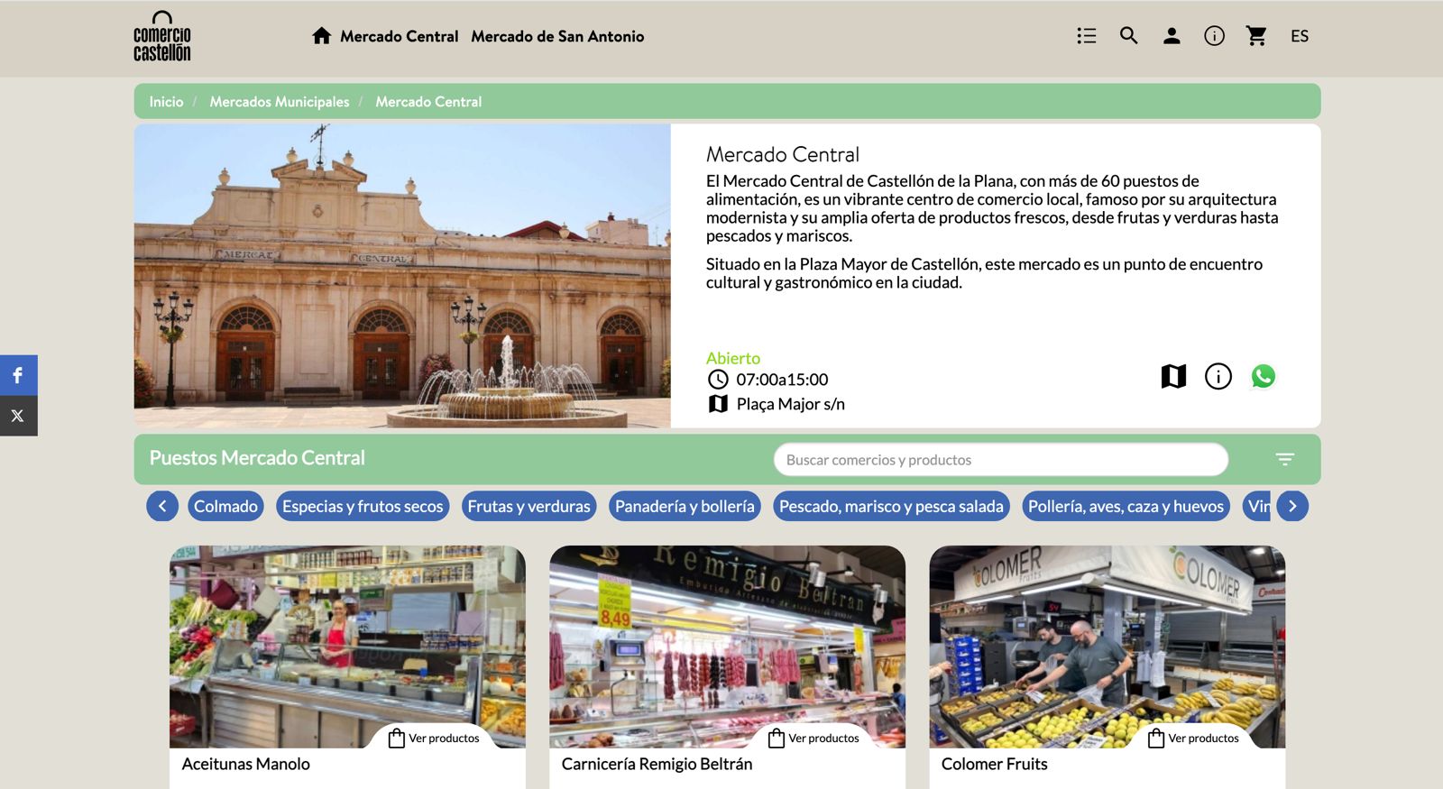 Los vecinos de Castellón ya pueden hacer sus compras online en los mercados Central y San Antonio a través de la plataforma de Marketplace